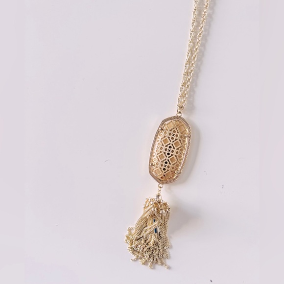 KENDRA SCOTT Rayne Long Gold Filigree Tassel Pendant Necklace - Picture 6 of 11